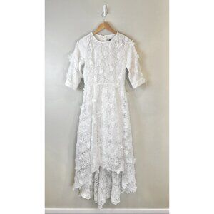 Dainty‎ Jewells Dress White Appliqued Lace Sz XS Bridal Modest Conservative